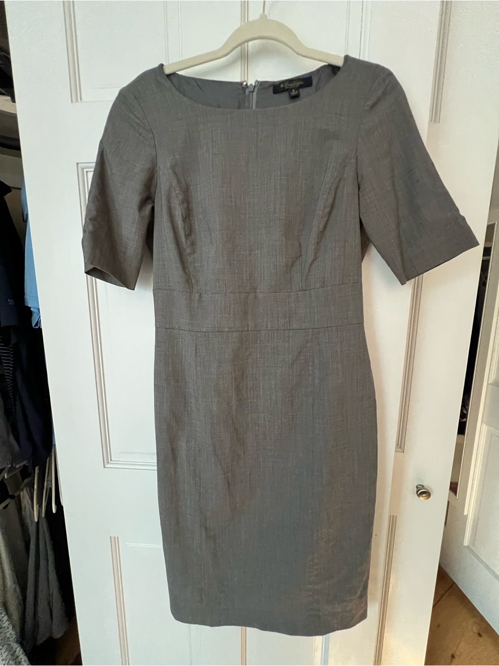 Brooks Brothers Gray Midi Sheath Dress